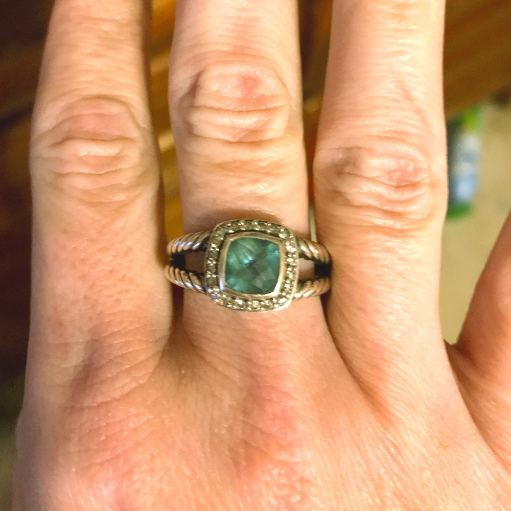 David Yurman Petite Albion Blue Topaz Ring